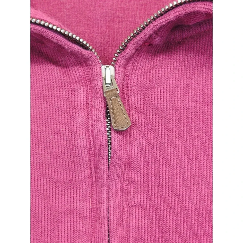 Polo Ralph Lauren Estate Rib‎ Quarter Zip Sweater Men's Large Burgundy Cotton